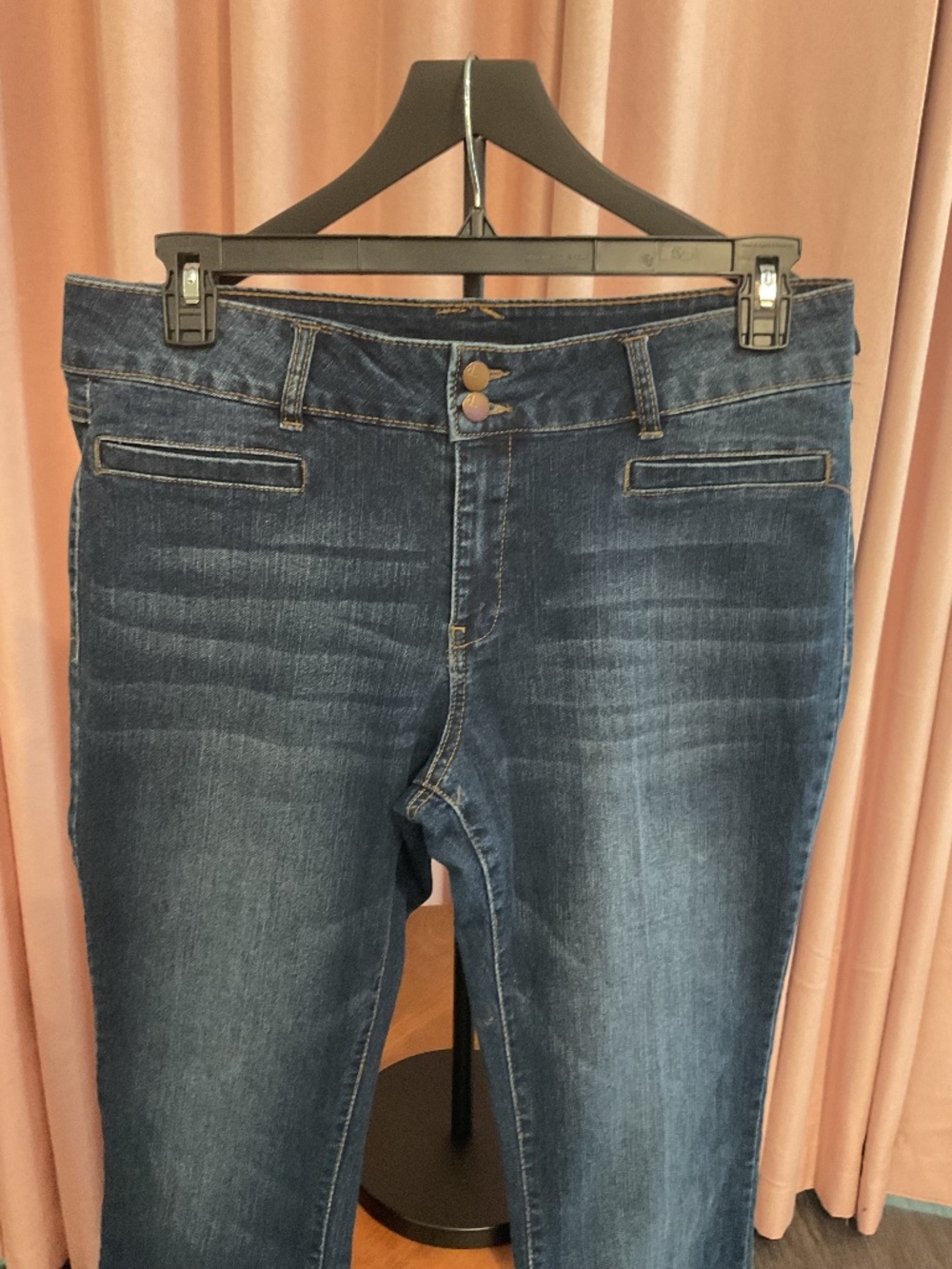 d.jeans Size 14 Dark Wash Flare Jeans Double Button Y2K Style
